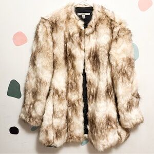Zara Trafaluc Faux Fur Coat Sz M